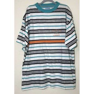Le Coq Sportif Striped Blue Grey T-Shirt